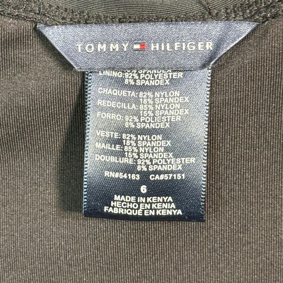 Tommy Hilfiger Womens Ruched Side Halter One Piece Swimsuit, Black 6 - Picture 9 of 9